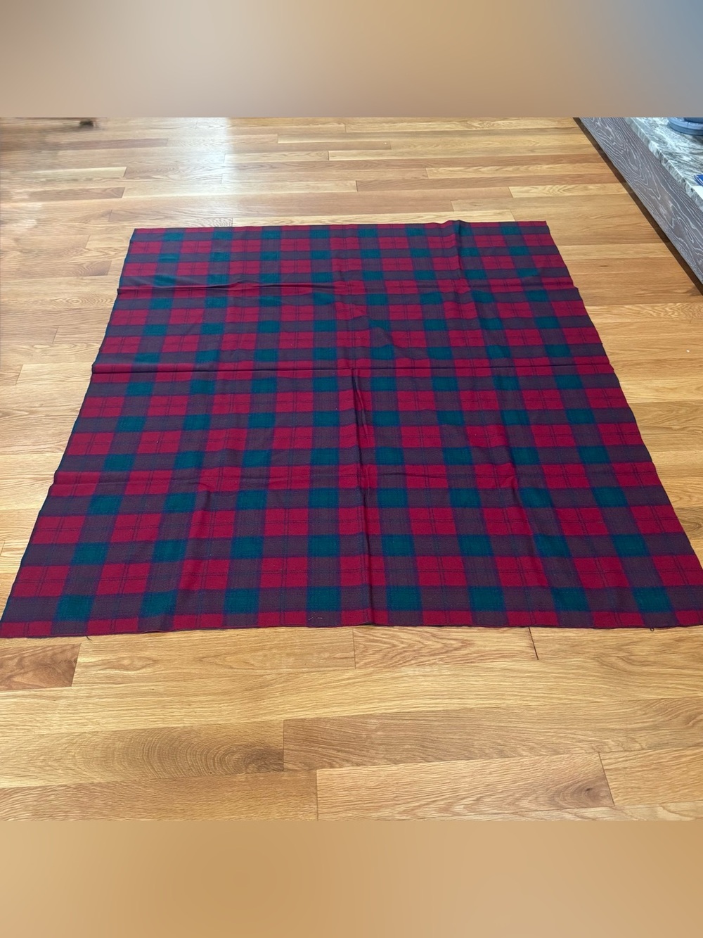 Vintage Traverse Bay Woolen Co. Plaid Fabric Textile 50” x 59”